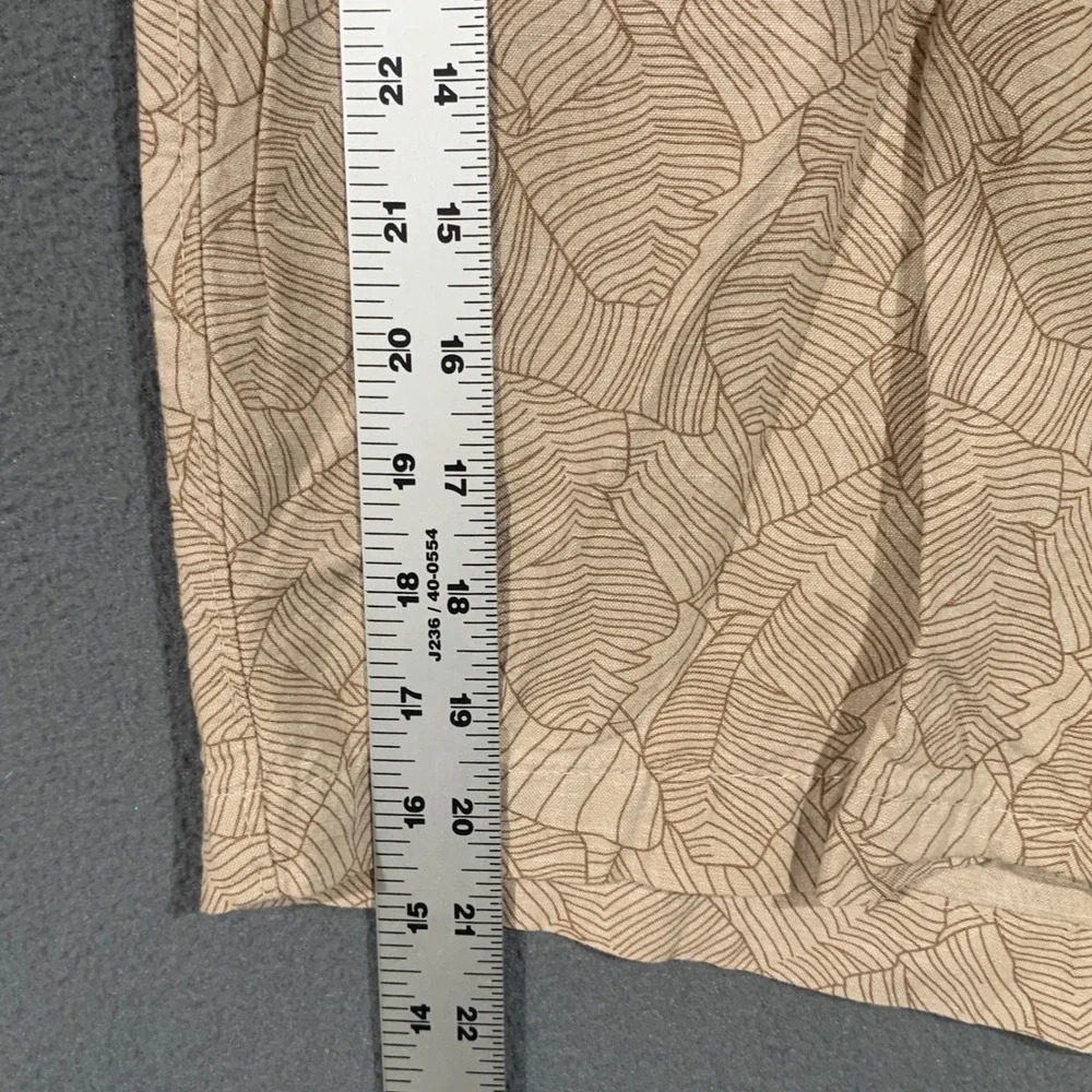 Banana Republic Aiden Shorts Mens 36 Beige Palm Leaf Tropical Print Cotton Chino